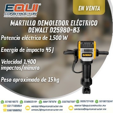MARTILLO DEMOLEDOR ELCTRICO DEWALT D25980 B3