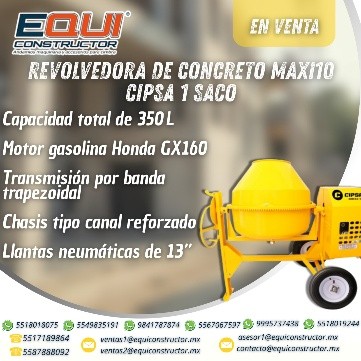 REVOLVEDORA DE CONCRETO CIPSA MAXI 10
